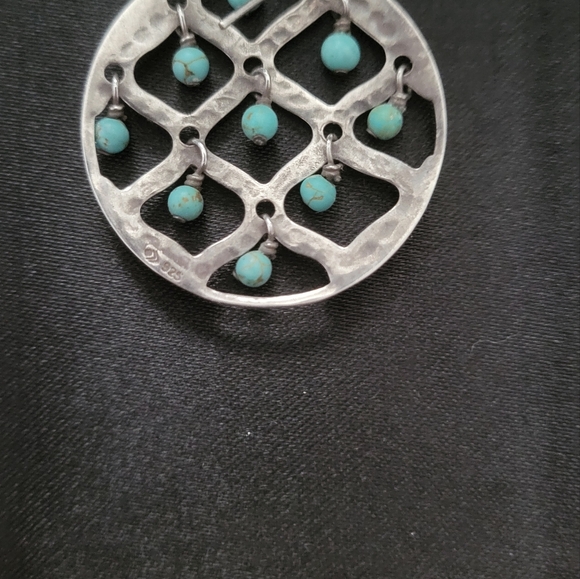 Silpada hoop earring with turquoise beads (1) - Picture 3 of 5